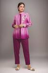 Buy Samyukta Singhania Pink Chanderi, Cotton Beads Mandarin Collar Ombre Shirt With Pant at Aza Fashions Buy_Samyukta Singhania_Pink Chanderi, Cotton Beads Mandarin Collar Ombre Shirt With Pant _at_Aza_Fashions