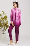 Samyukta Singhania Pink Chanderi, Cotton Beads Mandarin Collar Ombre Shirt With Pant at Aza Fashions Samyukta Singhania_Pink Chanderi, Cotton Beads Mandarin Collar Ombre Shirt With Pant _at_Aza_Fashions