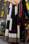Buy_Vandana Sethi_Black Silk Beads, Embroidery, Sequins Halter Neck And White Designer Lehenga Set _Online_at_Aza_Fashions