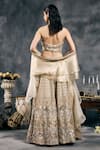 Vandana Sethi_Ivory Silk, Satin Sequins, Embroidery, Beads Shimmer Raw Classic Lehenga Set _Online_at_Aza_Fashions