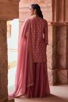 Shop_Kritika Dawar_Blush Silk, Chanderi Embroidery Zari Gharara Set _at_Aza_Fashions