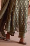 Shop_Kritika Dawar_Green Chanderi, Silk Embroidery Round Neck Dabka Kurta Set _Online_at_Aza_Fashions