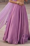 Kritika Dawar_Lilac Tissue, Silk Organza Sequins, Embroidery V-neck Lehenga Set _Online_at_Aza_Fashions