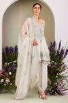 Buy_Sue Mue_Green Silk Organza, Georgette, Crepe Sequins, Beads Ivy Embroidered Anarkali Set 