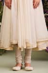 Sue Mue_White , , Lycra, Crepe, Embroidery, Anarkali Kurta Set _Online_at_Aza_Fashions