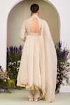 Shop_Sue Mue_White , , Lycra, Crepe, Embroidery, Anarkali Kurta Set _at_Aza_Fashions