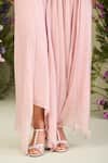 Buy_Sue Mue_Pink Chiffon, Silk Beads, Stones, Sequins Round Neck Pastel Fusion Set _Online_at_Aza_Fashions