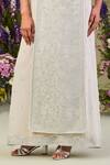 Shop_Sue Mue_Green Silk Organza, Georgette Pearls, Stones Round Floral Embroidered Kurta Set _Online_at_Aza_Fashions
