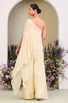 Shop_Sue Mue_Yellow Georgette Sequins, Beads, Pearls, Stones Light Embroidered Jumpsuit _at_Aza_Fashions
