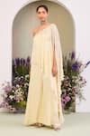 Shop_Sue Mue_Yellow Georgette Sequins, Beads, Pearls, Stones Light Embroidered Jumpsuit _Online_at_Aza_Fashions