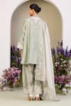 Shop_Sue Mue_Green Silk, Handloom Cotton, Embroidery, Appliqué Kurta Set _at_Aza_Fashions
