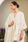 Buy_Sue Mue_Green Handloom Cotton, Chanderi , Chanderi, Handwoven Kurta Set _Online_at_Aza_Fashions