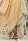 Buy_Sue Mue_Multi Color Chanderi, Silk Embroidery V-neck Floral Anarkali Set _Online_at_Aza_Fashions