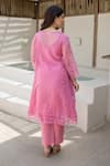 Shop_ASRUMO_Pink Embroidery V-neck Gulaab Doriya Kurta Set _at_Aza_Fashions