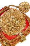 Shop_5elements_Orange Embroidery, Tassels Designer Mayra Peach Potli Bag _Online_at_Aza_Fashions