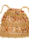 Shop_5elements_Gold Beads, Sequins Designer Brocade Potli Bag _Online_at_Aza_Fashions