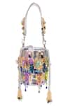 Buy_5elements_Silver Embroidery, Tassels, Applique Mahiya Embellished Potli Handbag _Online_at_Aza_Fashions