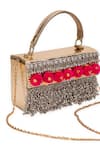 5elements_Gold Pom-poms, Fringe Pompom Handbag _at_Aza_Fashions