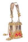 Shop_5elements_Gold Embroidery, Beads, Tassels Gota Love Potli Bag _Online_at_Aza_Fashions