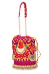 Buy_5elements_Mustard Chains, Tassels Designer Niyati Orange Potli Bag _Online_at_Aza_Fashions