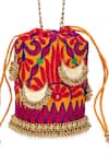Buy_5elements_Mustard Chains, Tassels Designer Niyati Orange Potli Bag 