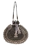 Shop 5elements Black Embroidery, Tassels Designer Zia Potli Bag at Aza Fashions Shop_5elements_Black Embroidery, Tassels Designer Zia Potli Bag _at_Aza_Fashions