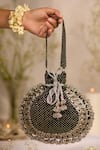 Buy 5elements Black Embroidery, Tassels Designer Zia Potli Bag at Aza Fashions Buy_5elements_Black Embroidery, Tassels Designer Zia Potli Bag _at_Aza_Fashions