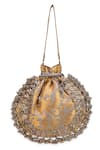Shop_5elements_Gray Tassels Designer Brocade Potli Bag _at_Aza_Fashions
