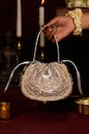 Buy_5elements_Silver Embroidery, Beads Adhika Handbag _at_Aza_Fashions