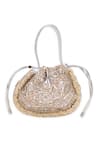 Shop_5elements_Silver Embroidery, Beads Adhika Handbag _at_Aza_Fashions