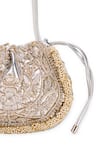 5elements_Silver Embroidery, Beads Adhika Handbag _at_Aza_Fashions