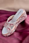 Shop_AROUND ALWAYS_Pink Embroidery, Sequins Designer Ada Wedge _at_Aza_Fashions