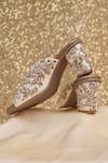 AROUND ALWAYS_Gold Embroidery Buttercup Heels _Online_at_Aza_Fashions