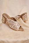 Shop_AROUND ALWAYS_Gold Embroidery Buttercup Heels _at_Aza_Fashions