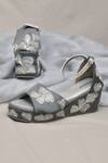 Buy_AROUND ALWAYS_Gray Embroidery Grey Esme Wedges _at_Aza_Fashions