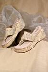 Buy_AROUND ALWAYS_Gold Embroidery, Beads Designer Geet Wedge _at_Aza_Fashions