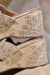 Buy_AROUND ALWAYS_Gold Embroidery, Beads Designer Geet Wedge _Online_at_Aza_Fashions