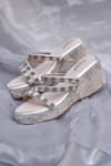 Buy_AROUND ALWAYS_Silver Sequins Illusion Wedges  _at_Aza_Fashions