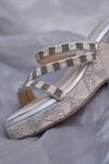 Buy_AROUND ALWAYS_Silver Sequins Illusion Wedges  _Online_at_Aza_Fashions