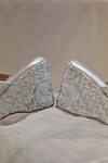 Buy_AROUND ALWAYS_Silver Embroidery, Sequins Melody Wedges _Online_at_Aza_Fashions