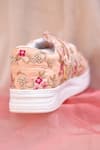 AROUND ALWAYS_Peach Embroidered Shireen Sneakers _Online_at_Aza_Fashions