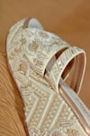 AROUND ALWAYS_Ivory Embroidery, Beads Urja Wedges _Online_at_Aza_Fashions