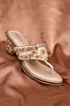 Shop_AROUND ALWAYS_Gold Embroidery Urvi Heels _at_Aza_Fashions
