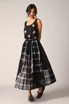Shop_Payal Pratap_Black Handloom Cotton Embroidery Coziae Patchwork Long Skirt _Online_at_Aza_Fashions