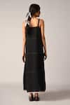 Shop_Payal Pratap_Black Linen Embroidery Square Neck Hulthemia Strap Maxi Dress _at_Aza_Fashions