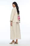 Payal Pratap_Beige Handloom Cotton Embroidery Collared Alba Lapel Jacket _Online_at_Aza_Fashions