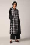 Buy_Payal Pratap_Black Handloom Cotton Collared Tunic _at_Aza_Fashions