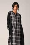 Payal Pratap_Black Handloom Cotton Collared Tunic _Online_at_Aza_Fashions