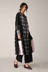 Shop_Payal Pratap_Black Handloom Cotton Collared Tunic _Online_at_Aza_Fashions
