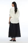 Shop_Payal Pratap_Ivory Handloom Cotton Embroidery Collared Floribunda Oversized Shirt _at_Aza_Fashions
